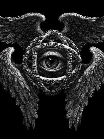 Winged Eye Surrealism Print.