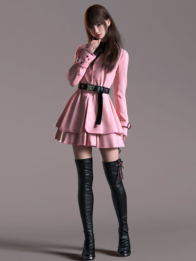 Pink Fashion Portrait Poster. poster detail