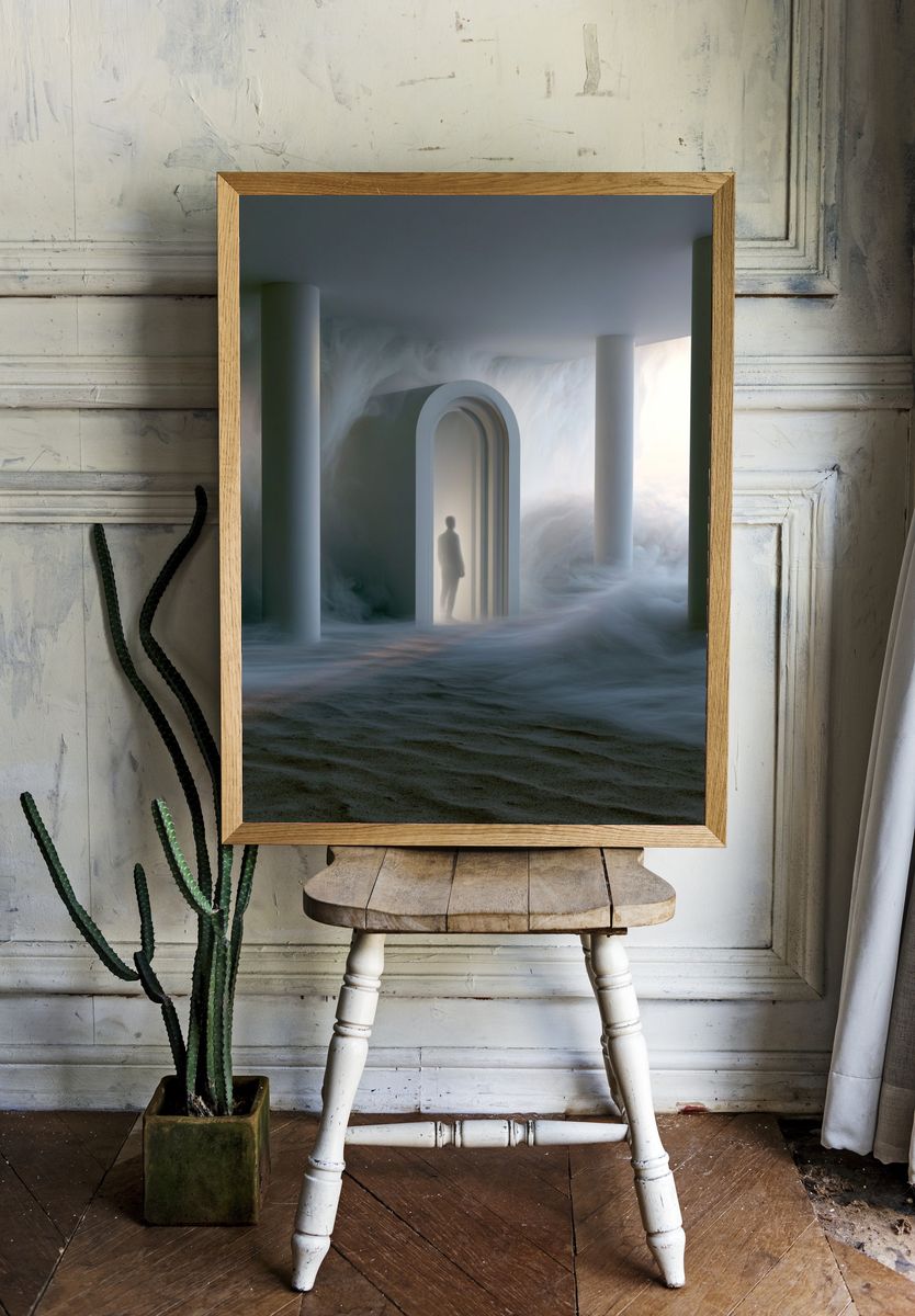 Dreamlike Archway Surrealism Print. room preview