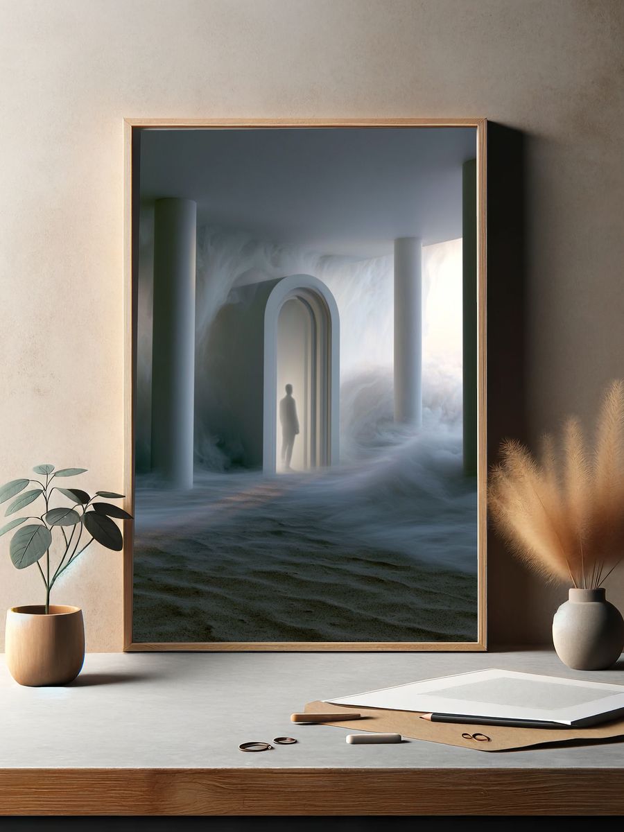 Dreamlike Archway Surrealism Print. — room view 2
