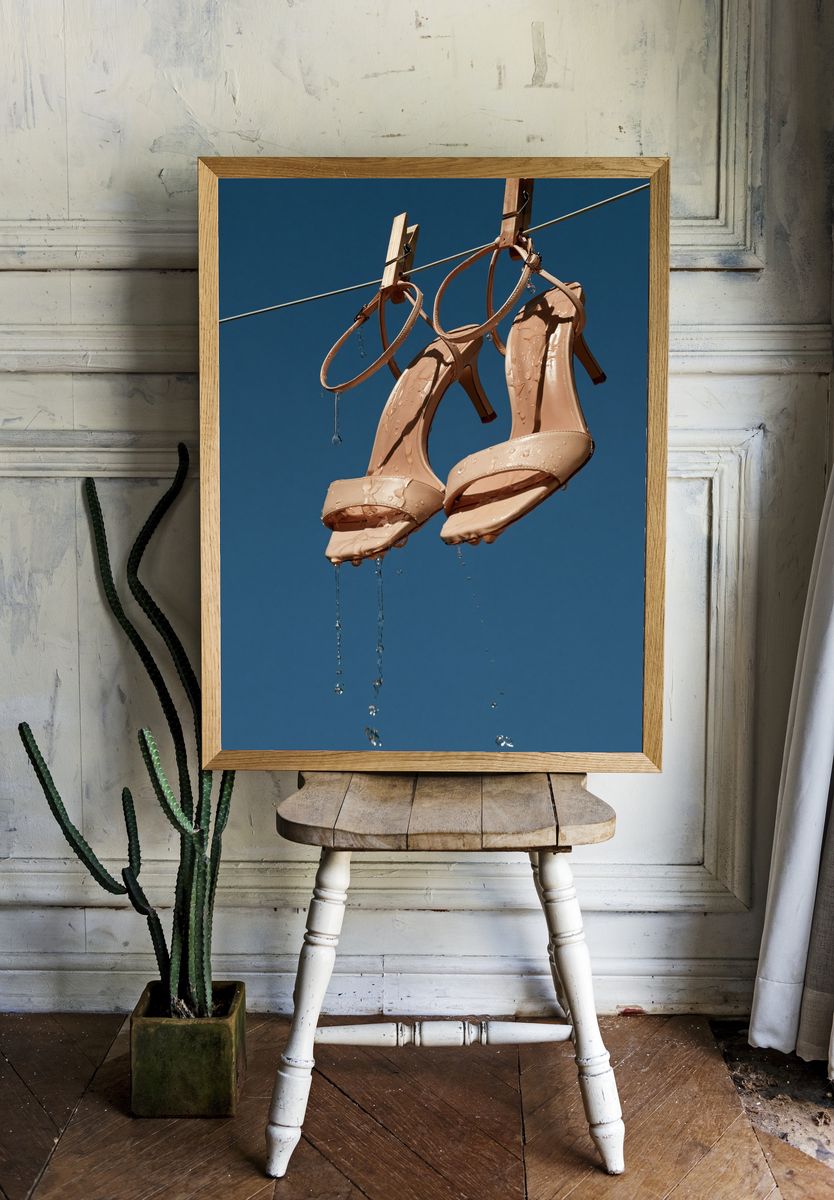 Wet Nude Heels Photography Poster. room preview