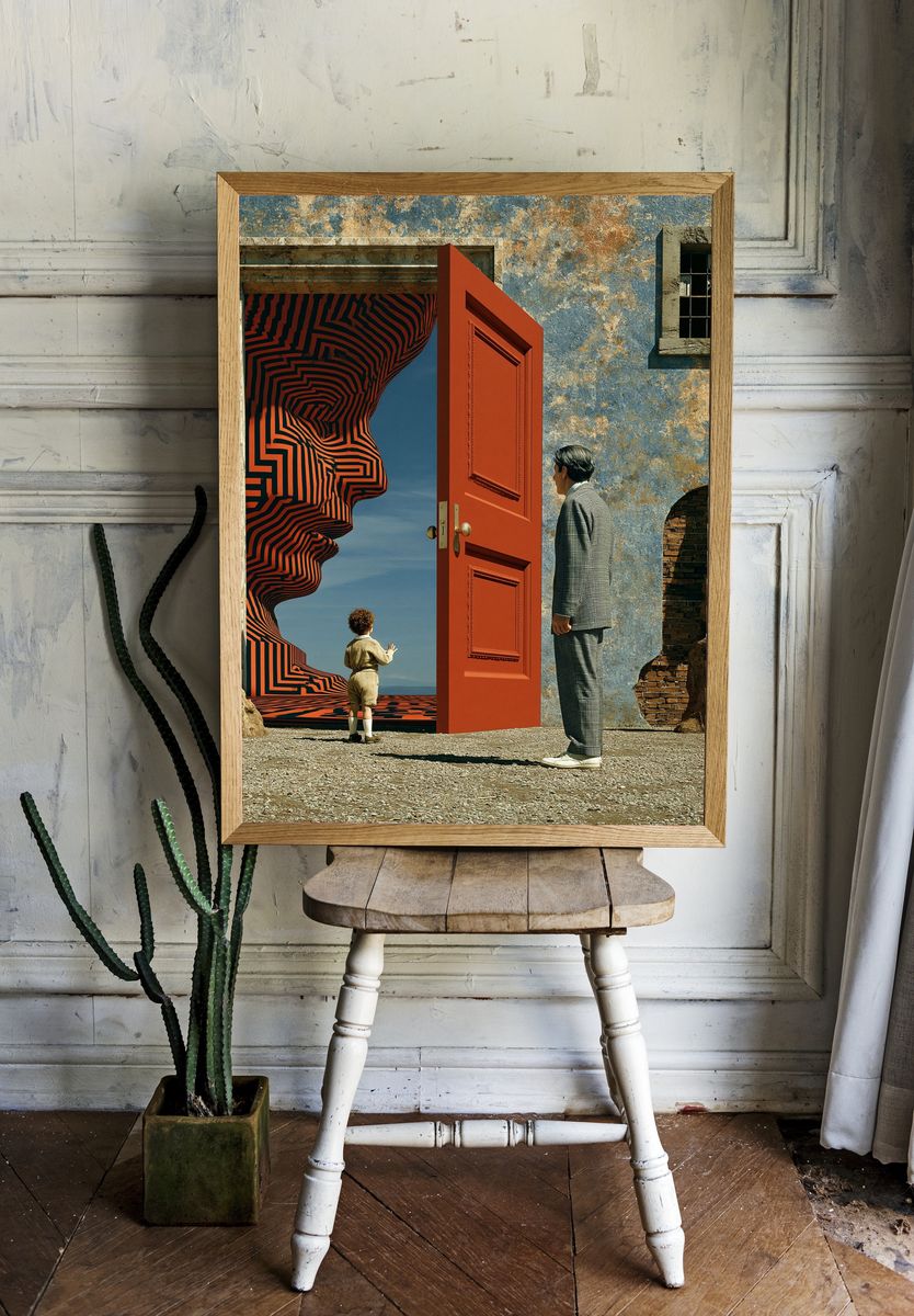 Surreal Doorway Illusion Print. — room view 1