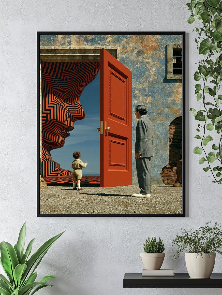 Surreal Doorway Illusion Print. — room view 4