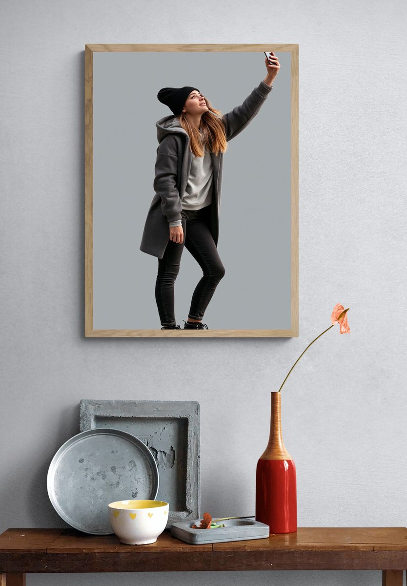 Selfie Fashion Portrait Poster. — room view 3