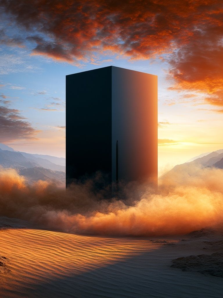 Desert Monolith Surrealism Print. poster — fine-art art