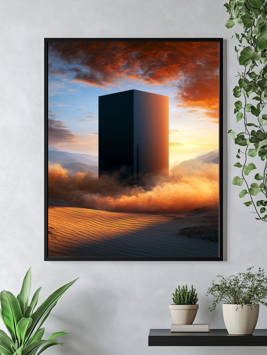 Desert Monolith Surrealism Print. — room view 4