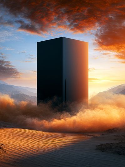 Desert Monolith Surrealism Print.