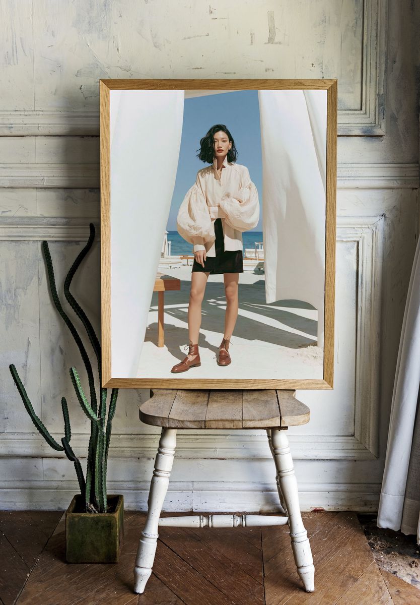 Beach Fashion Portrait Poster. — room view 1