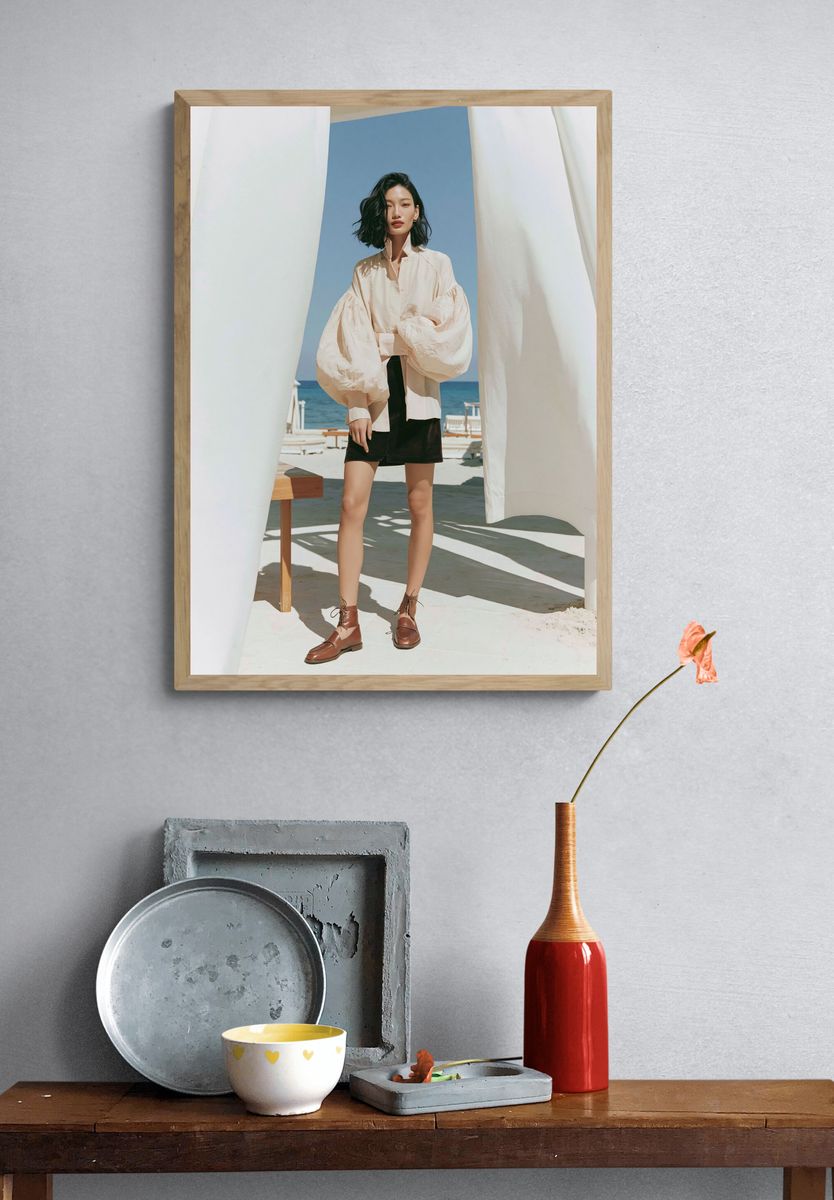 Beach Fashion Portrait Poster. — room view 3