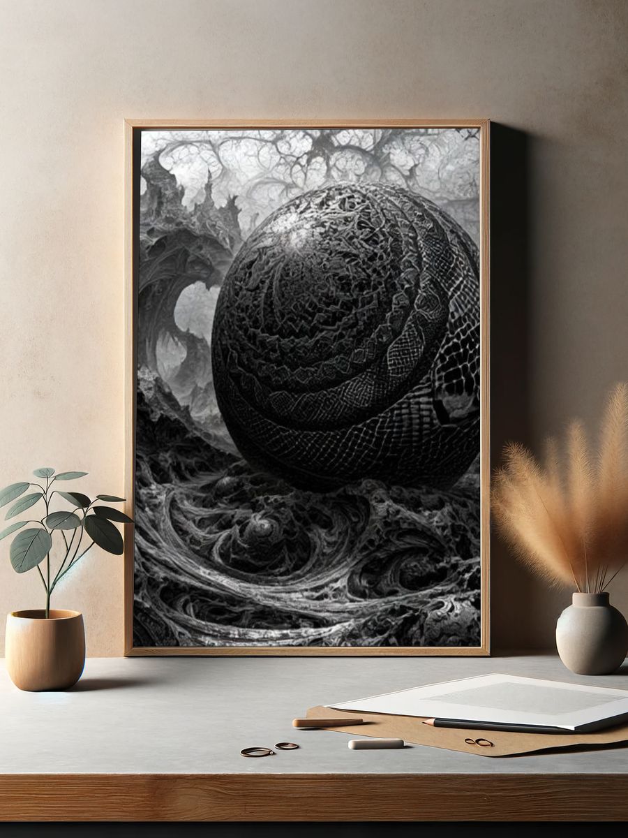 Dark Orb Surrealism Print. — room view 2
