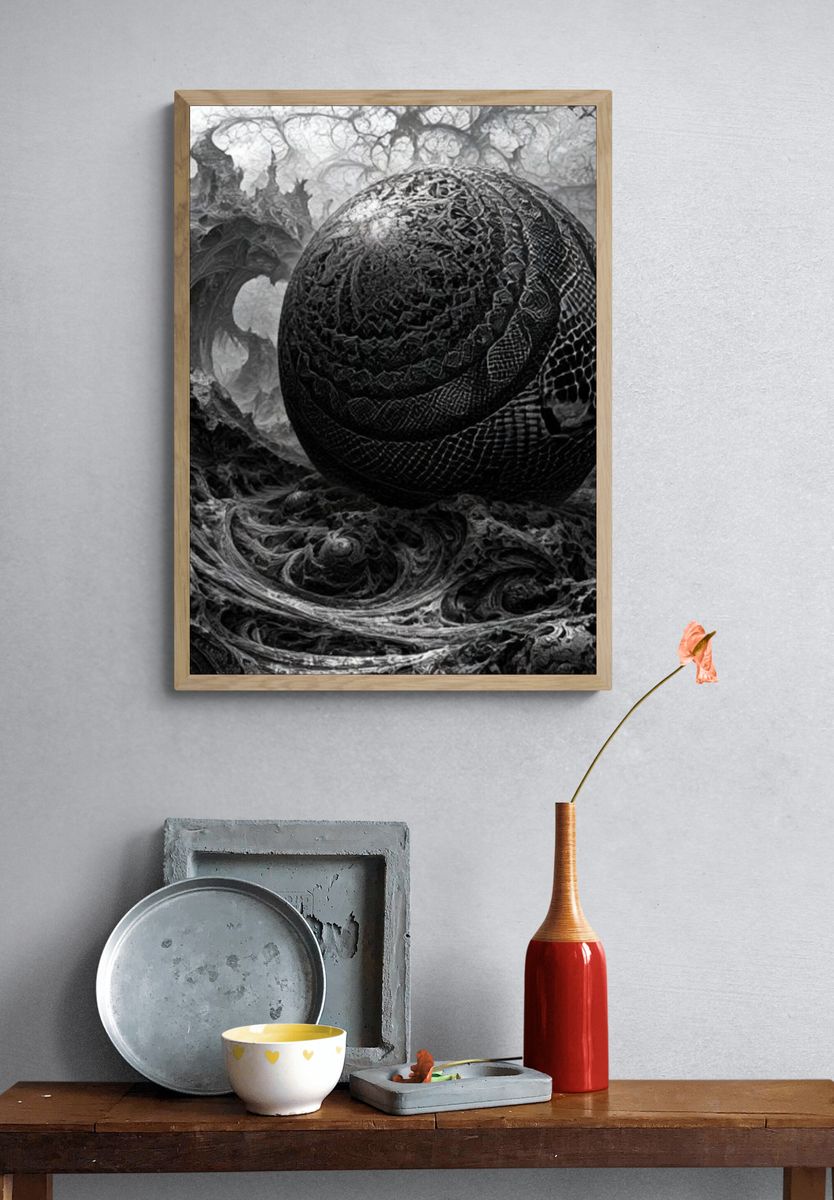 Dark Orb Surrealism Print. — room view 3