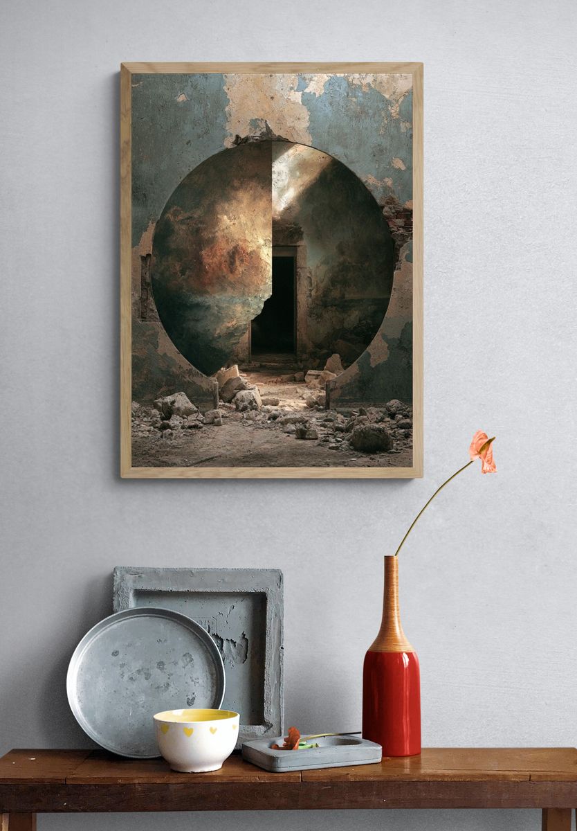 Ruined Archway Surrealism Print. — room view 3