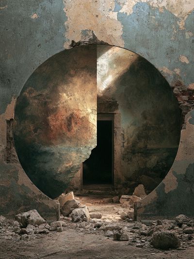 Ruined Archway Surrealism Print. poster