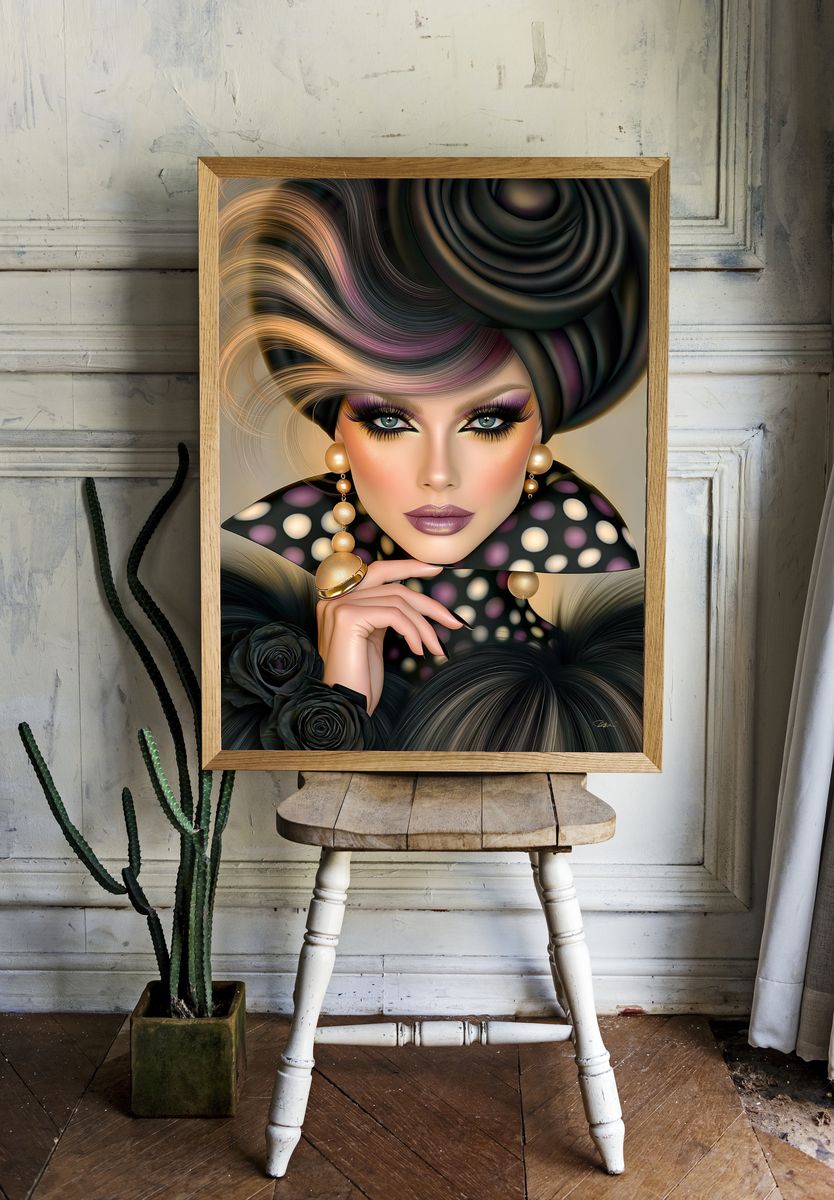 Glamorous Fashion Portrait Print. room preview