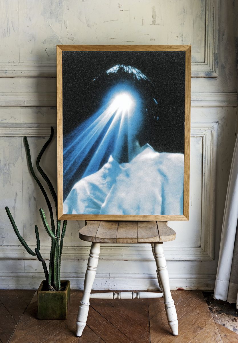 Surreal Light Beam Portrait Print. — room view 1