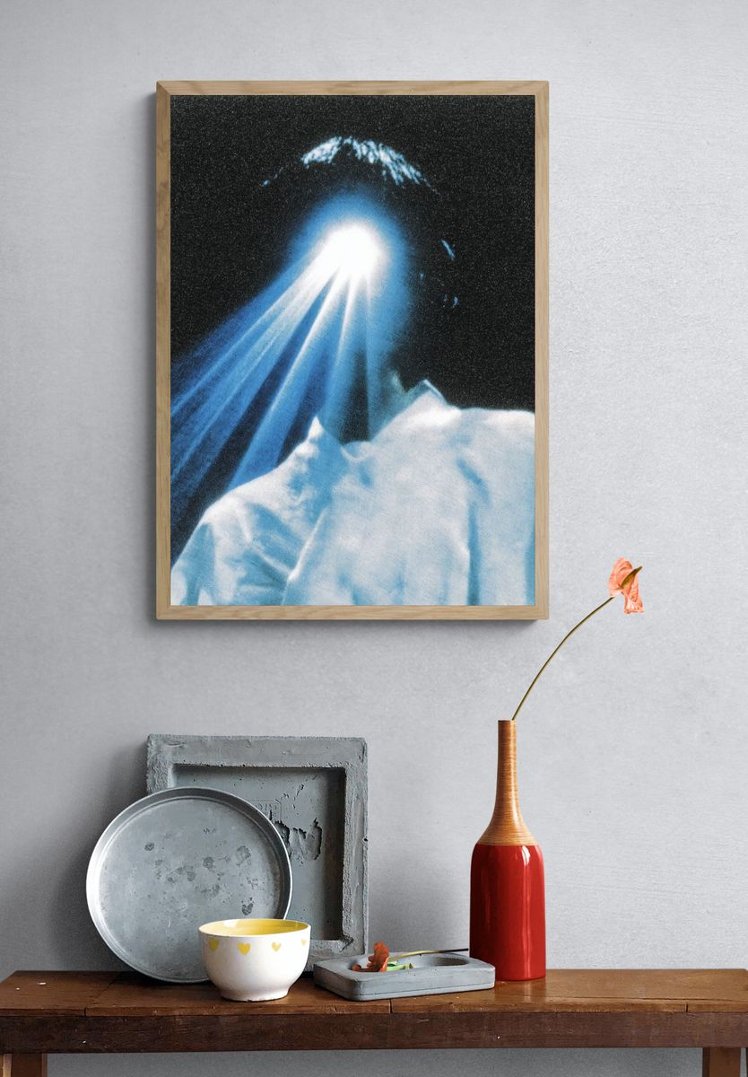 Surreal Light Beam Portrait Print. — room view 3