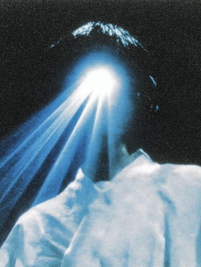 Surreal Light Beam Portrait Print.
