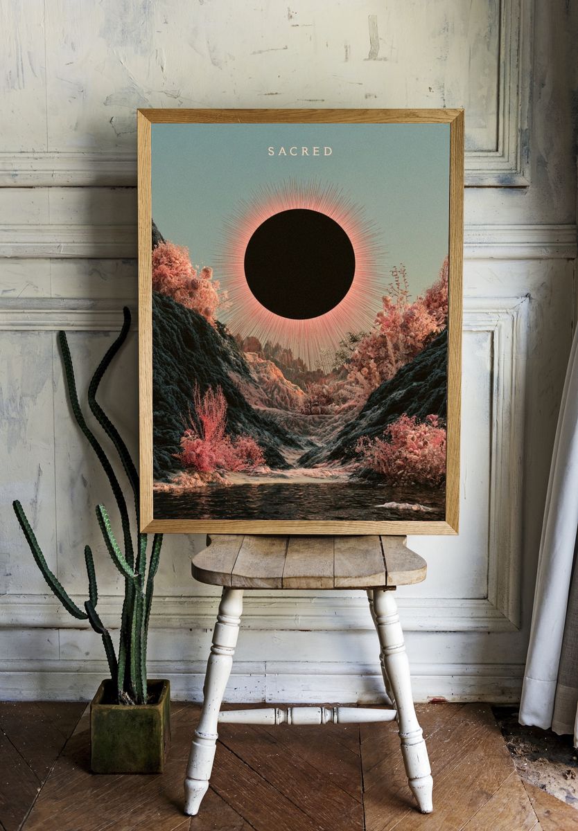Sacred Eclipse Surrealism Poster. room preview