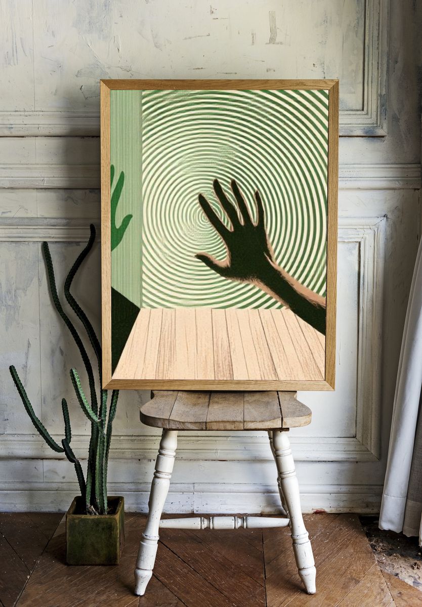 Surreal Hands Spiral Poster. — room view 1