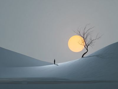 Solitary Dune Sunset Print. poster print