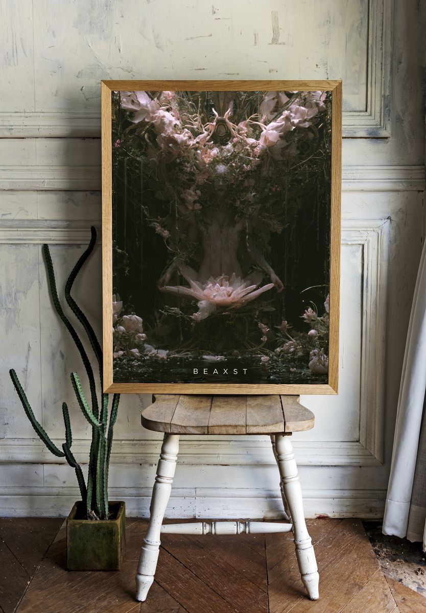 BEAXST Floral Surrealism Poster. room preview