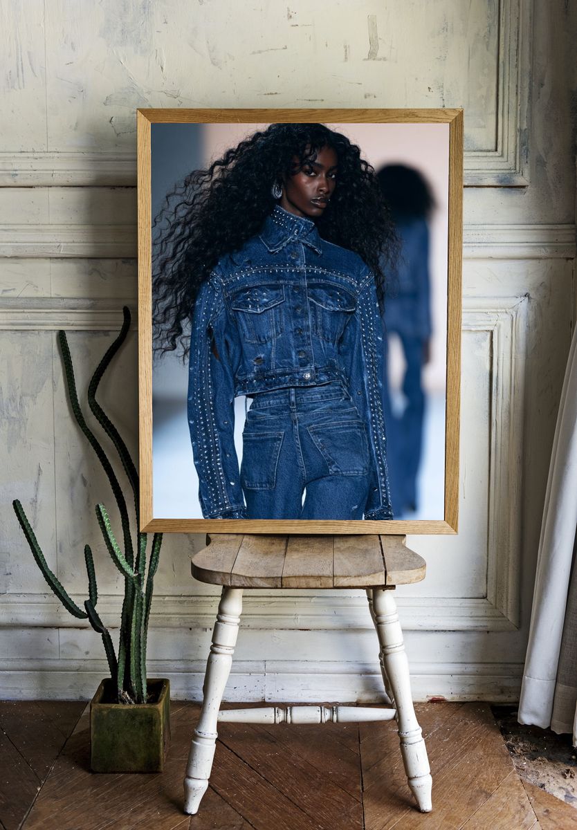 Denim Runway Portrait Poster. — room view 1