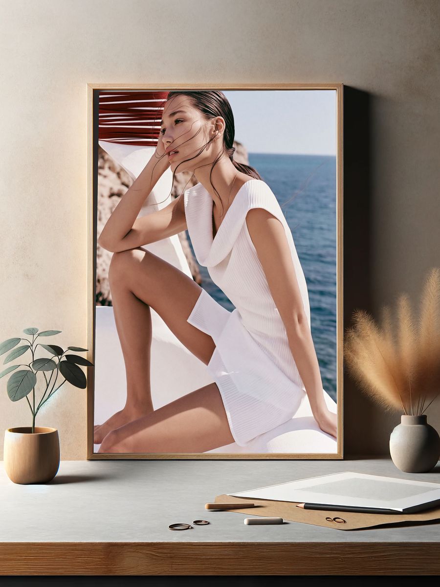 Coastal Fashion Portrait Poster. — room view 2
