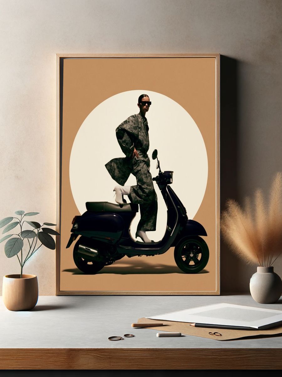 Fashion Scooter Photography Poster. — room view 2