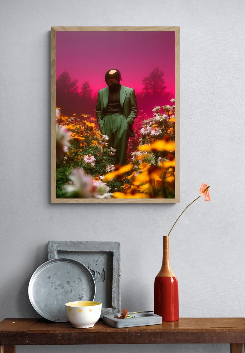 Surreal Floral Figure Poster. — room view 3