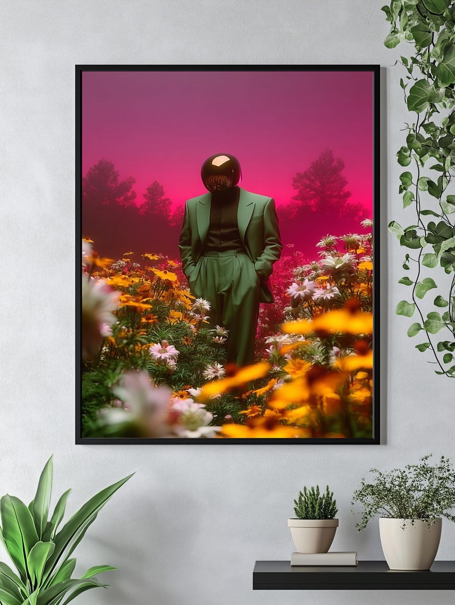 Surreal Floral Figure Poster. — room view 4