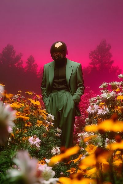Surreal Floral Figure Poster.