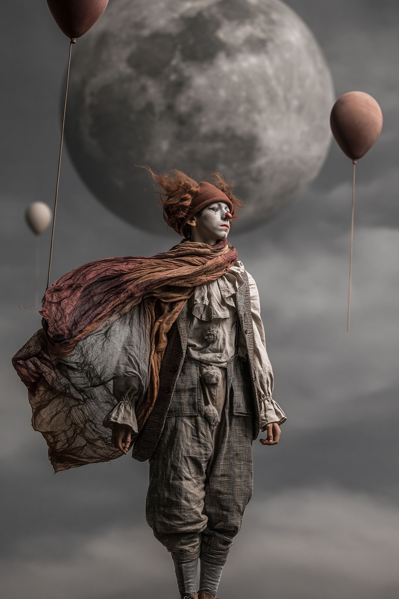 Surreal Clown Moon Poster. poster detail