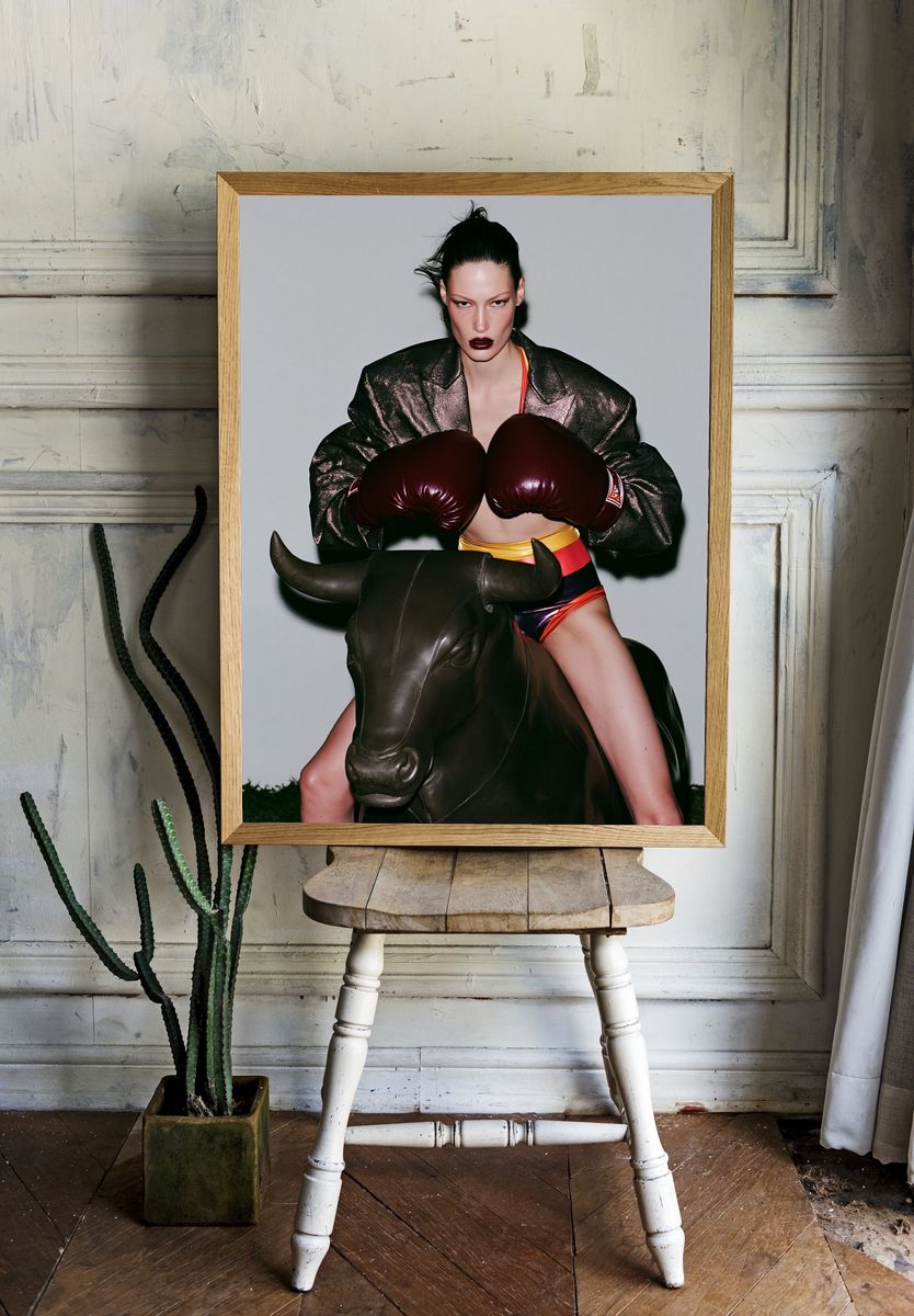 Fashion Bull Rider Photography Poster. room preview