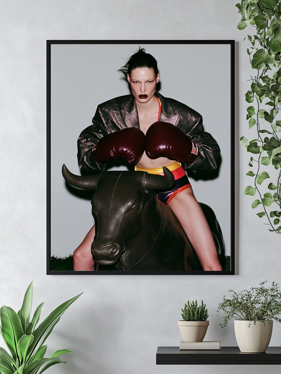 Fashion Bull Rider Photography Poster. — room view 4