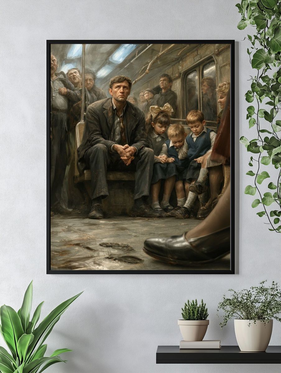 Subway Commute — Surrealist Print. — room view 4