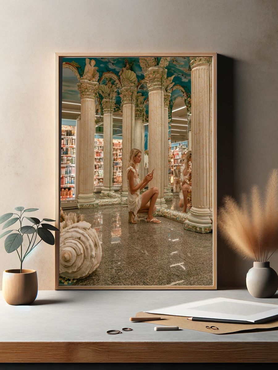 Surreal Columned Store Interior Poster. — room view 2
