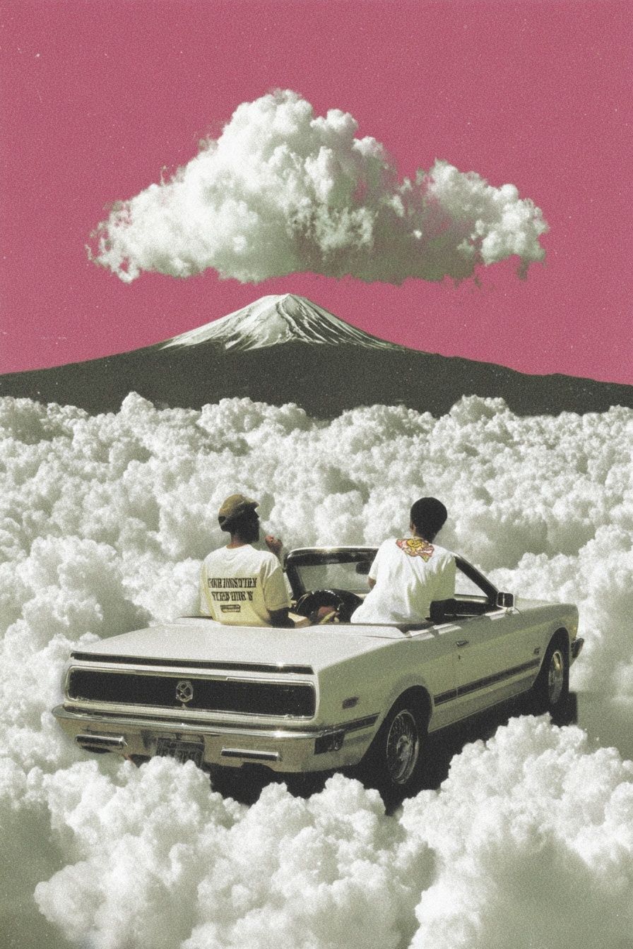 Dream Drive Mountain Surrealism Poster. poster — fine-art art