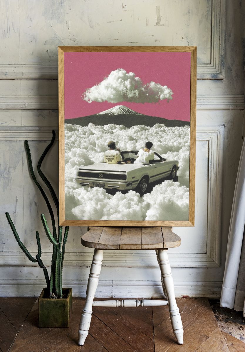 Dream Drive Mountain Surrealism Poster. — room view 1