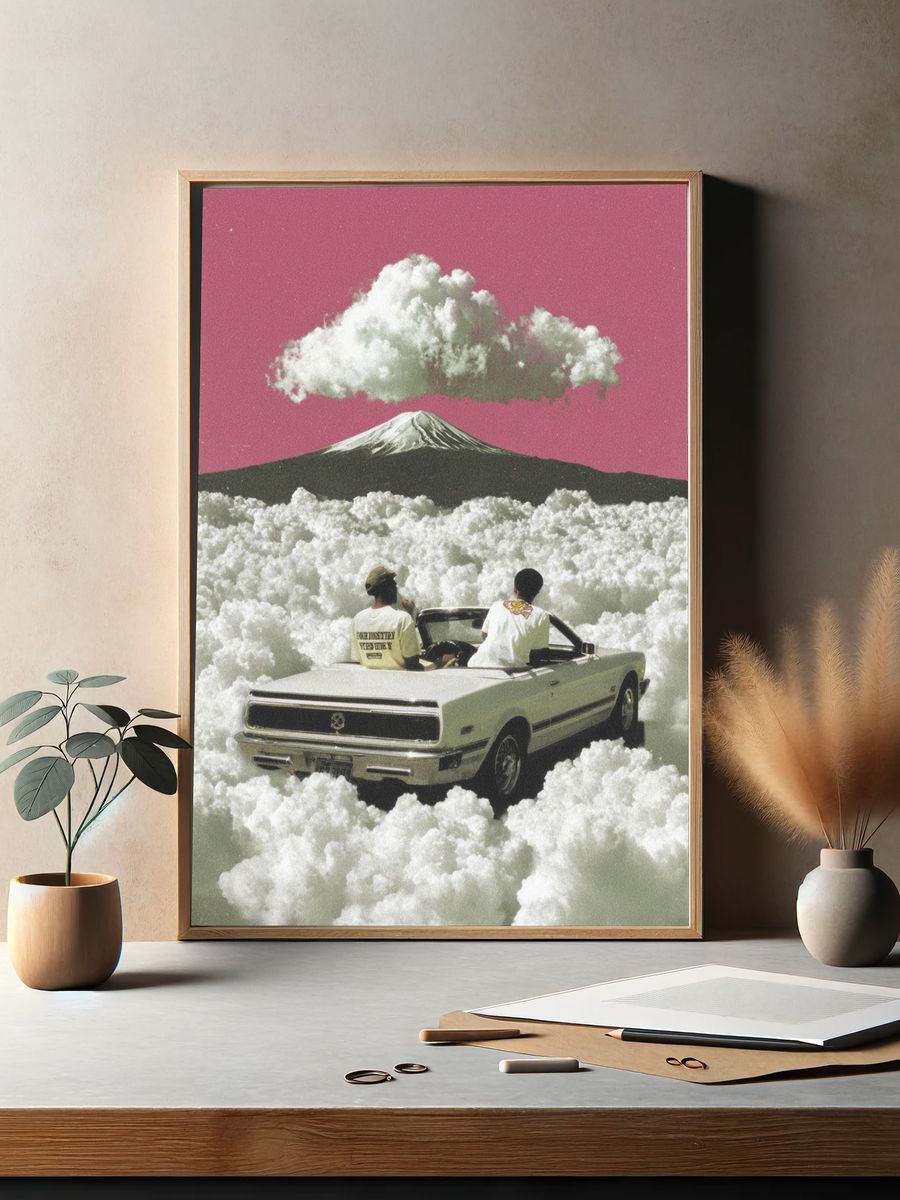 Dream Drive Mountain Surrealism Poster. — room view 2