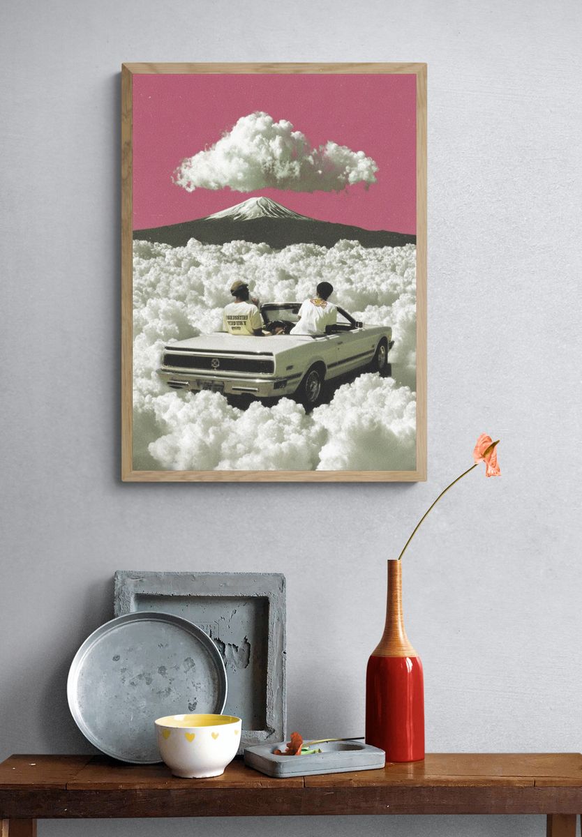 Dream Drive Mountain Surrealism Poster. — room view 3