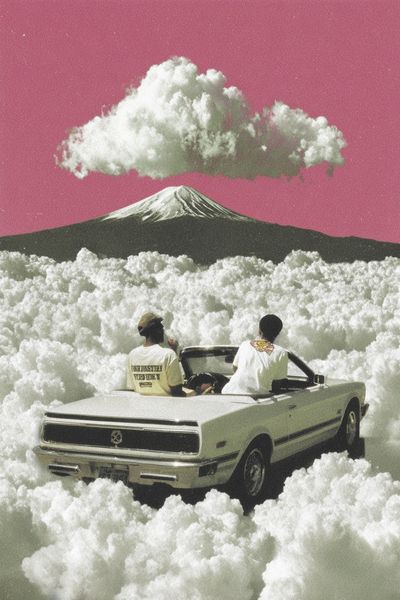 Dream Drive Mountain Surrealism Poster.