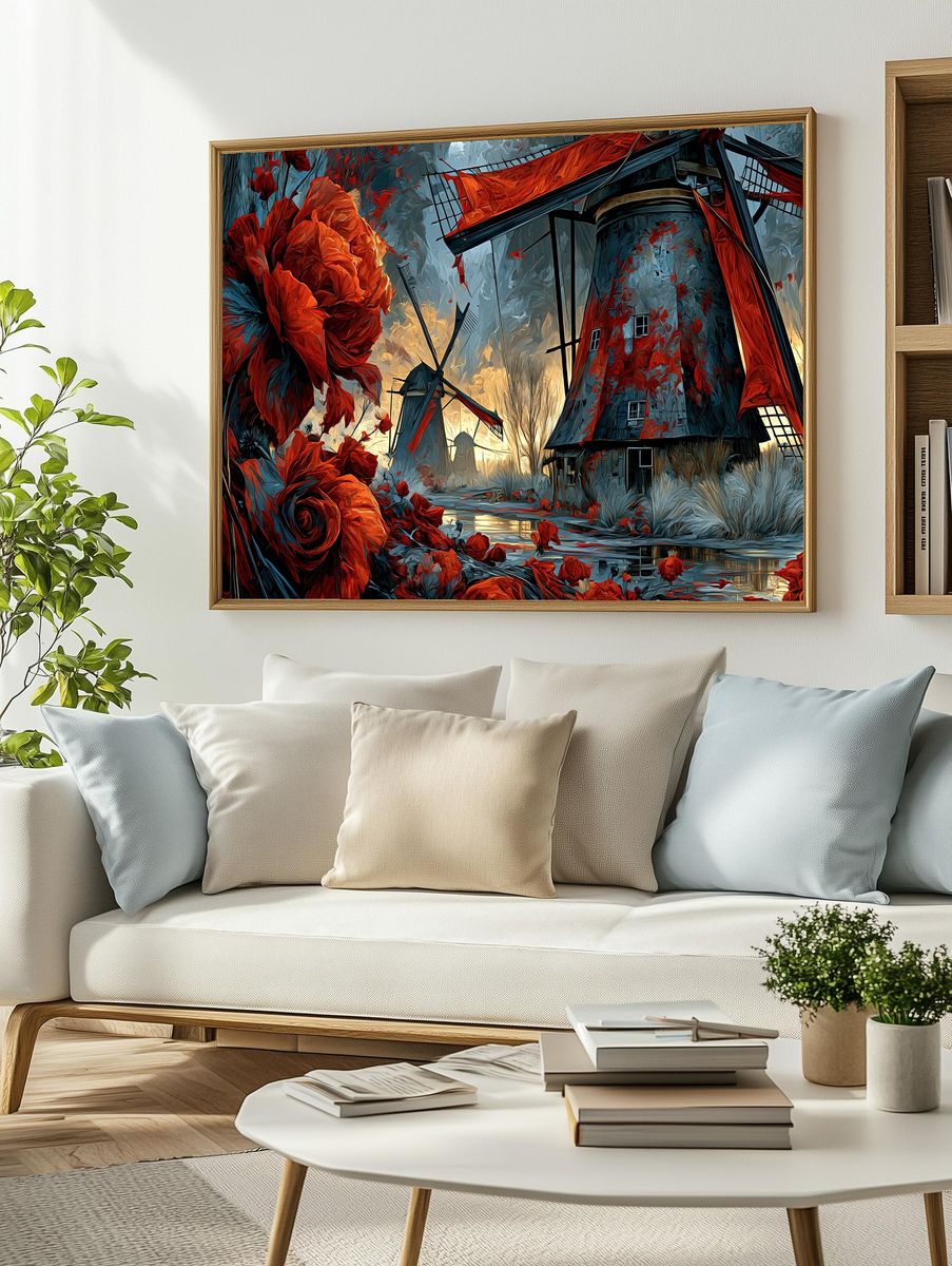Windmill Garden Surrealism Poster. — room view 2