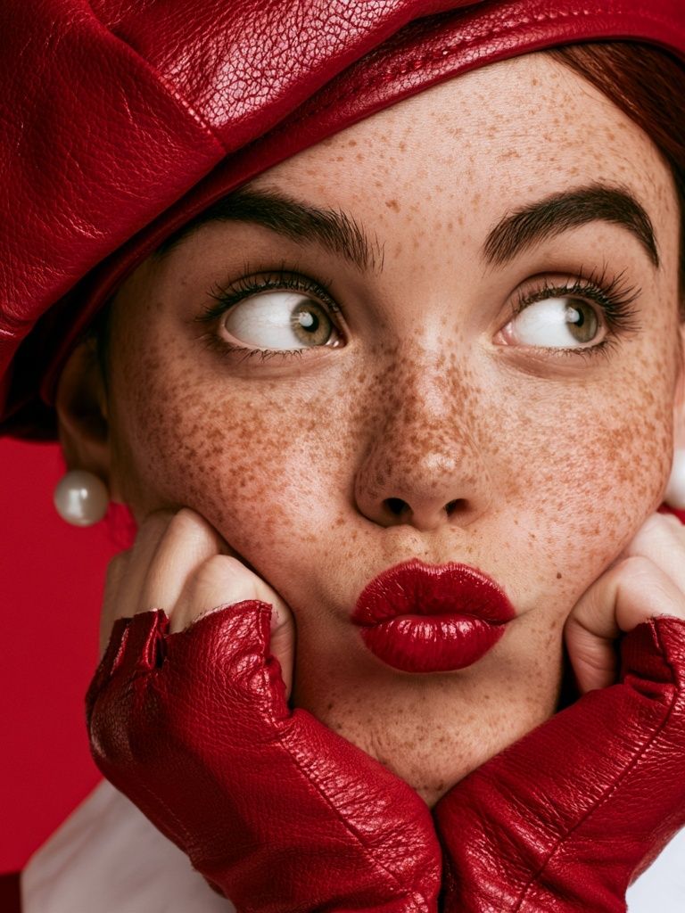 Red Fashion Portrait Poster. poster detail