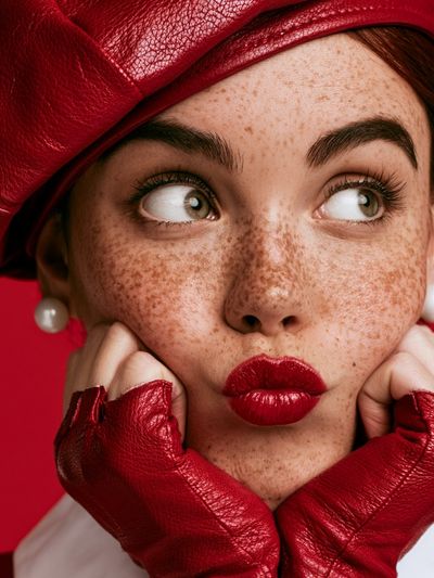 Red Fashion Portrait Poster.