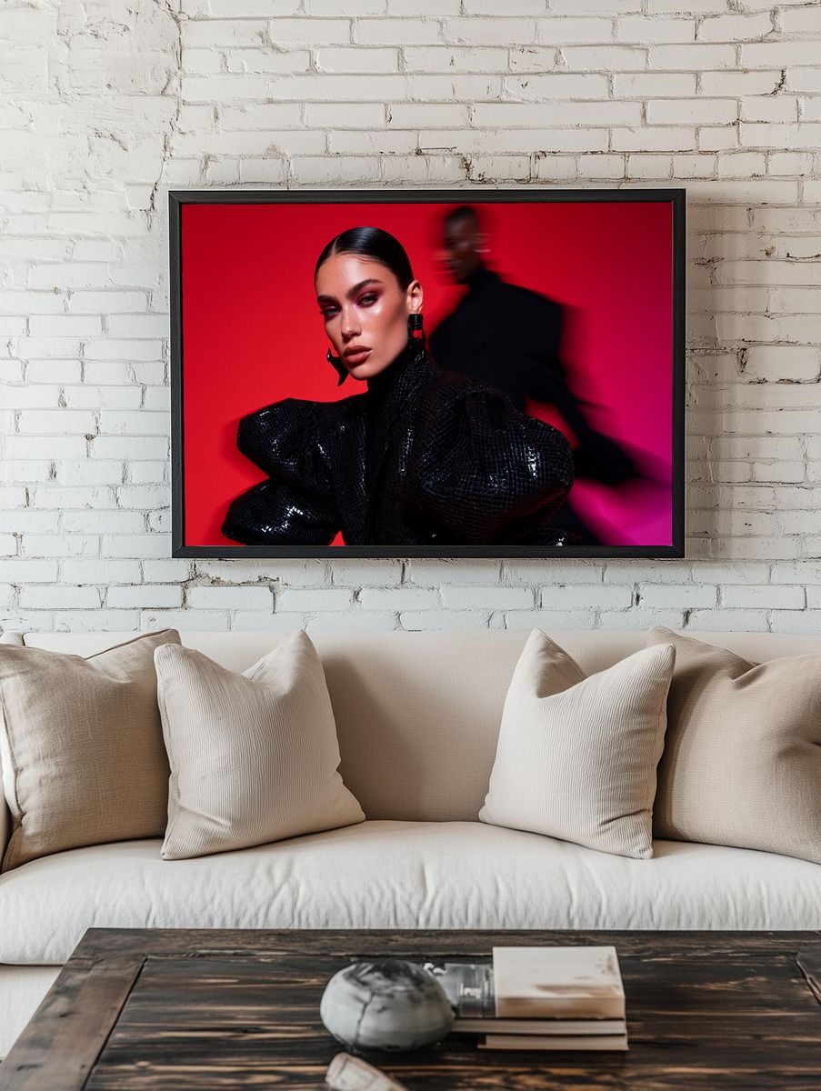 Red Fashion Portrait Poster. room preview