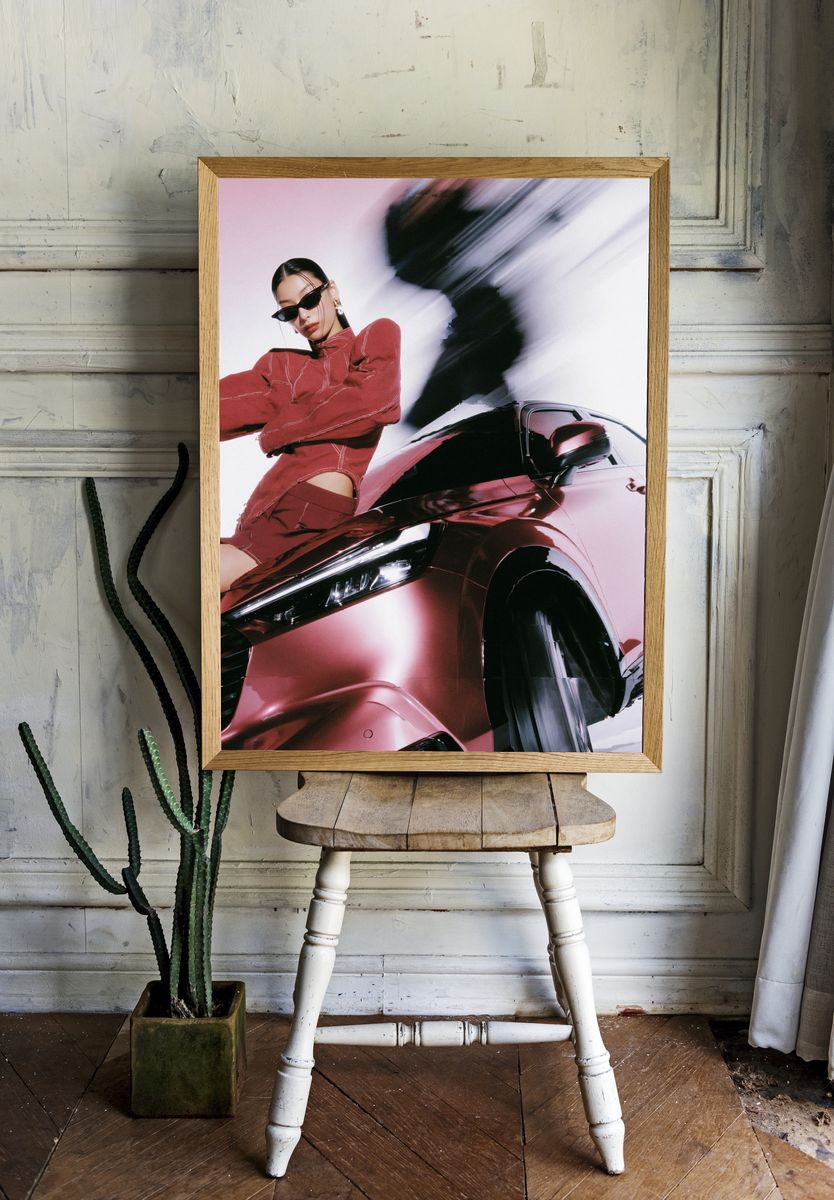 Fashion Model and Car Photography Poster. — room view 1