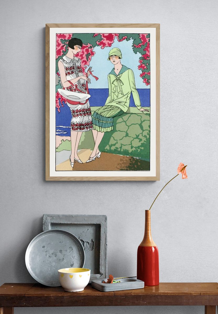 1920s Fashion Illustration Poster. — room view 3