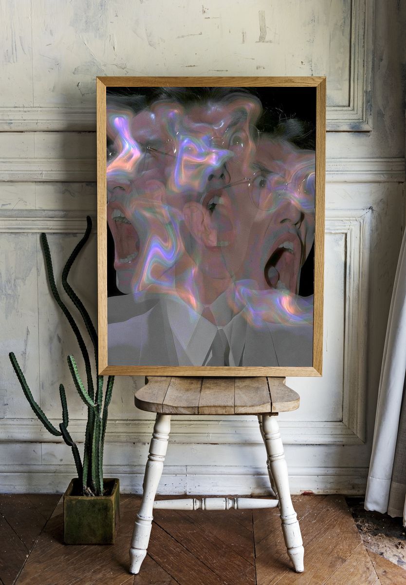 Surreal Scream Portrait Print. room preview