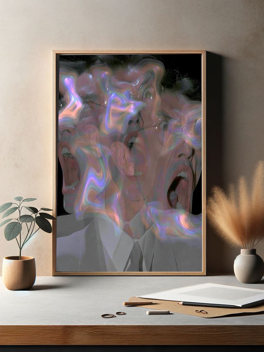 Surreal Scream Portrait Print. — room view 2