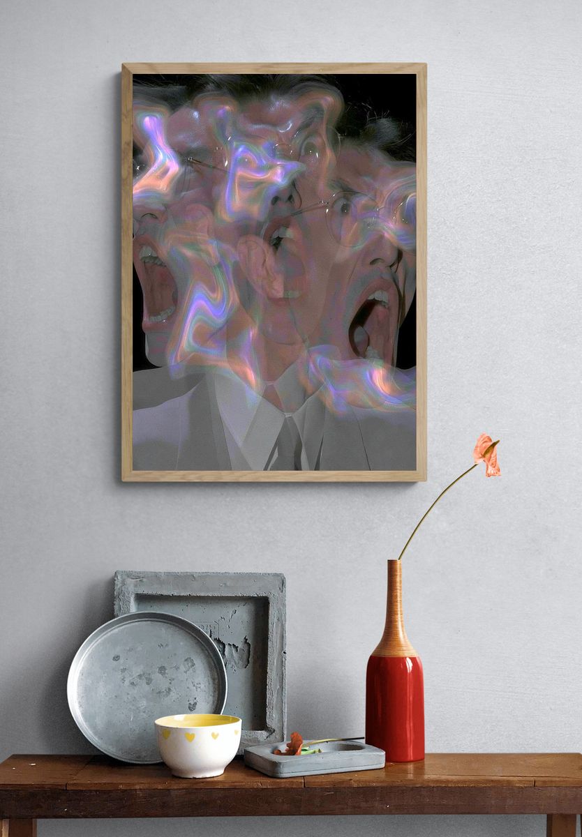 Surreal Scream Portrait Print. — room view 3